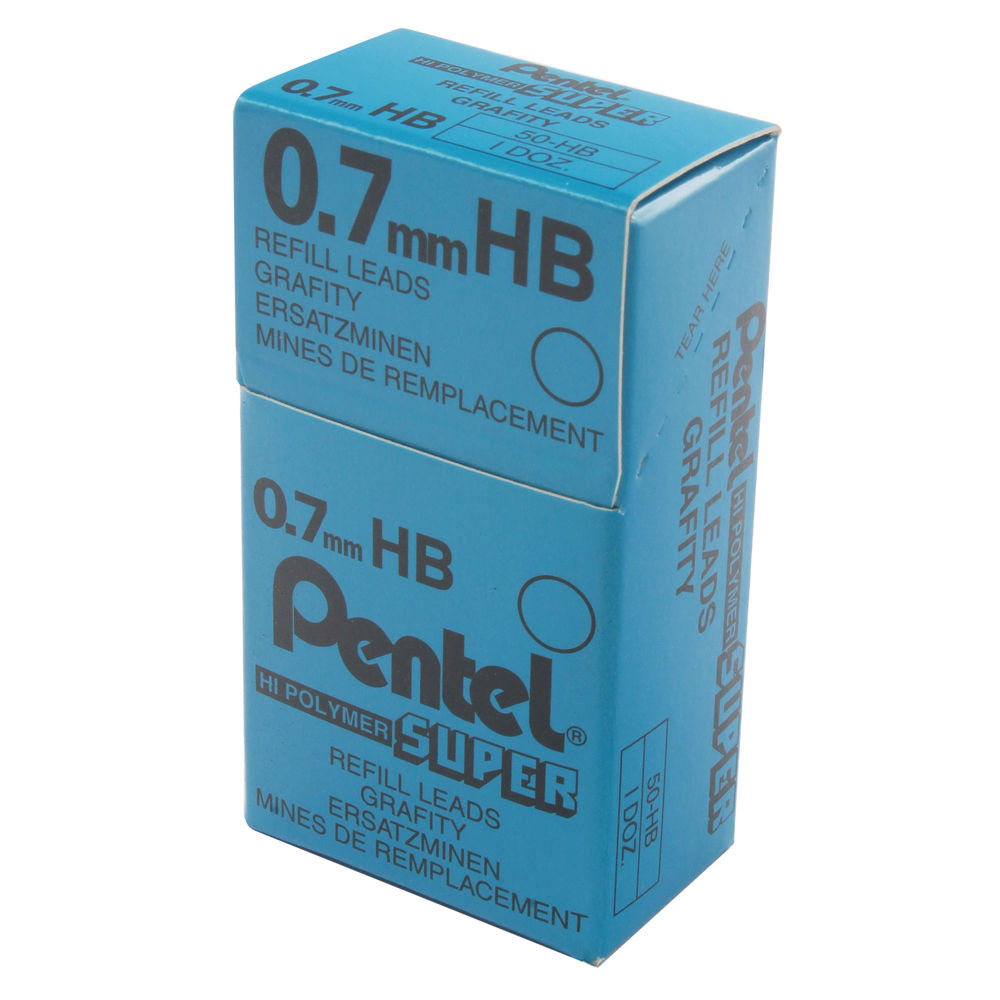 Pentel 0.7mm HB Mechanical Pencil Lead (Pack of 144) 50-HB