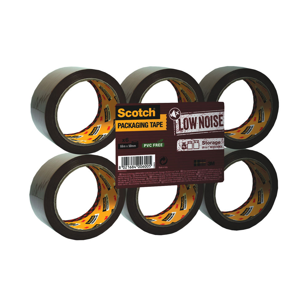 Scotch Tape Low Noise Storage Packing Tape 48mm x 66m (Pack of 6) - 3120B4866
