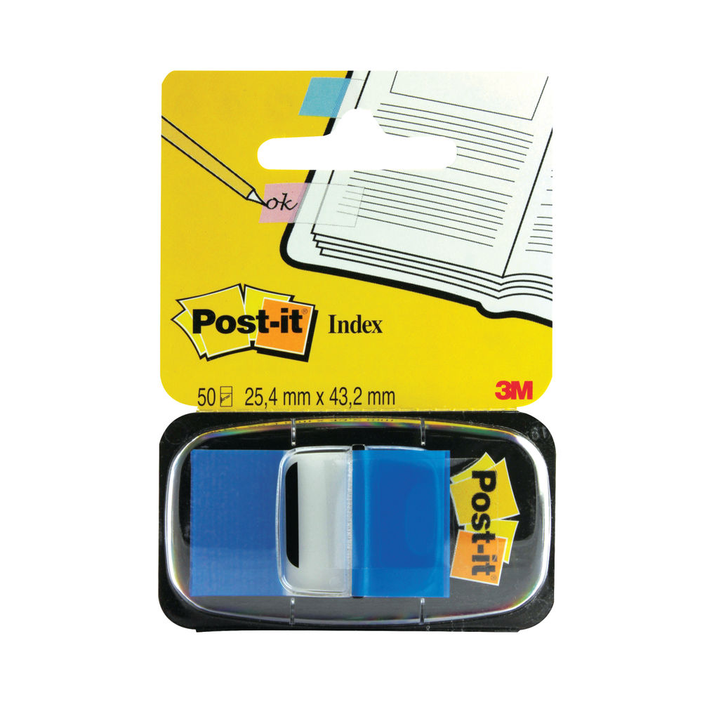 3M Post-it Index Tab 25mm Blue with Dispenser 680-2