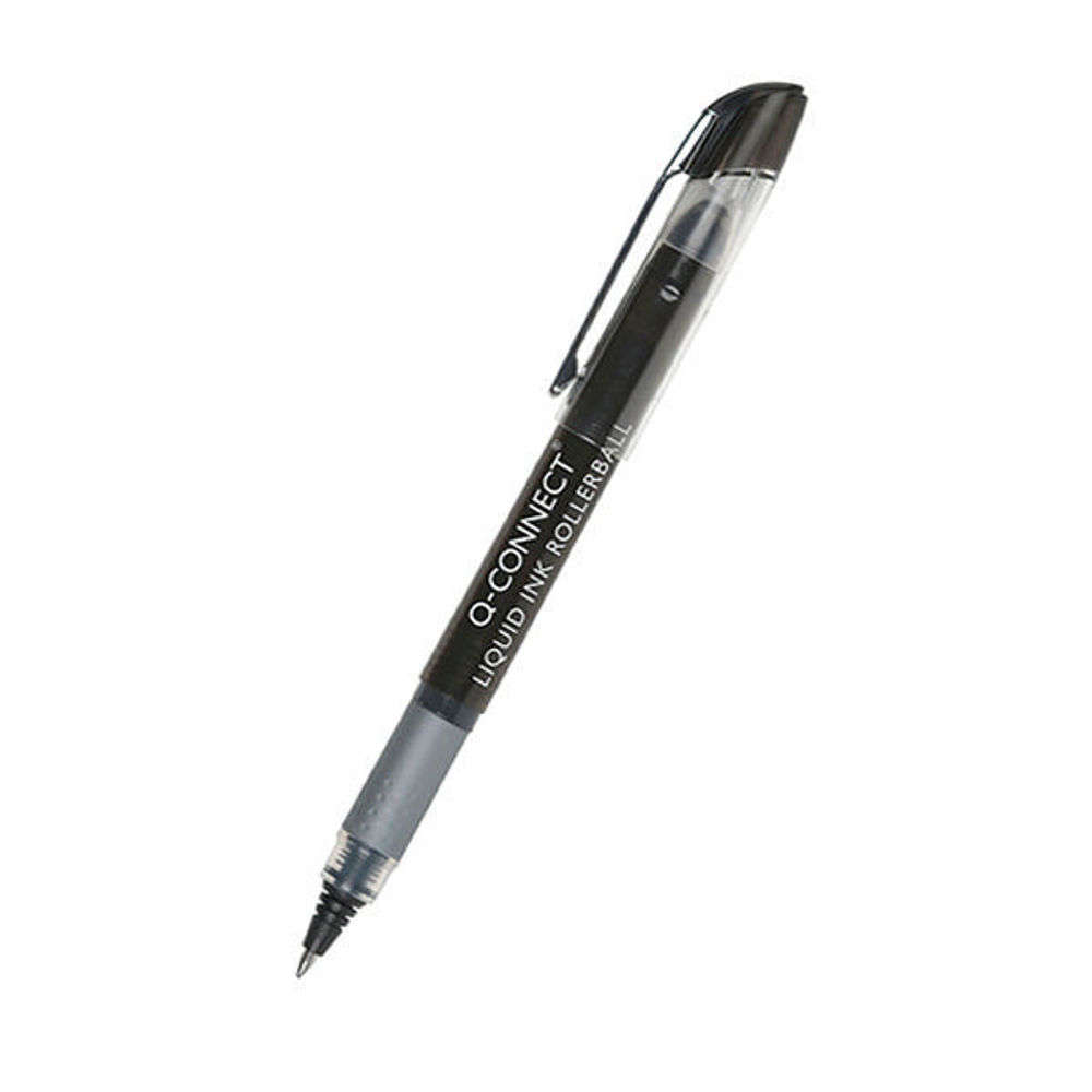 Q-Connect Black Liquid Ink Rollerball Pen (Pack of 10)