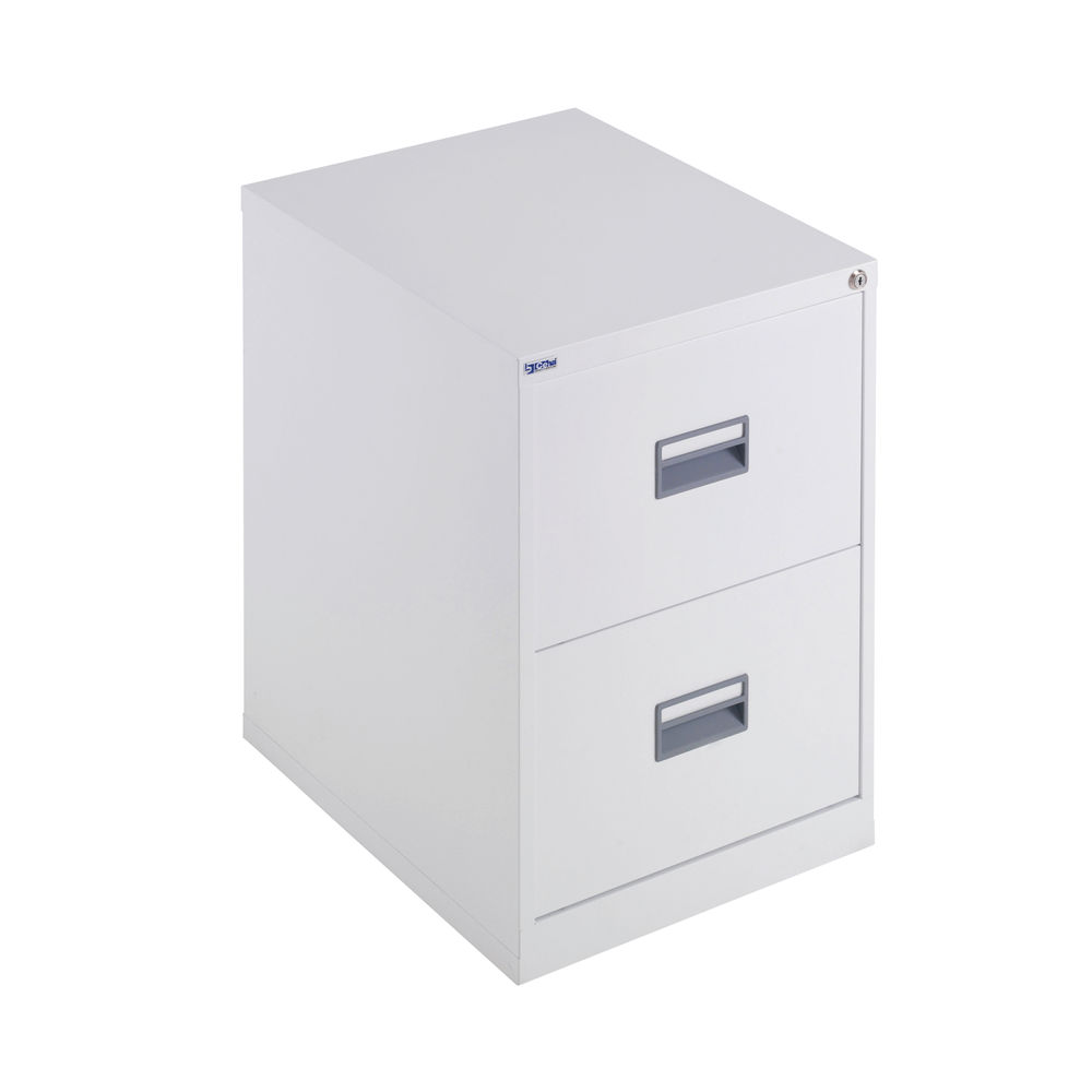 Talos H700mm White 2 Drawer Filing Cabinet