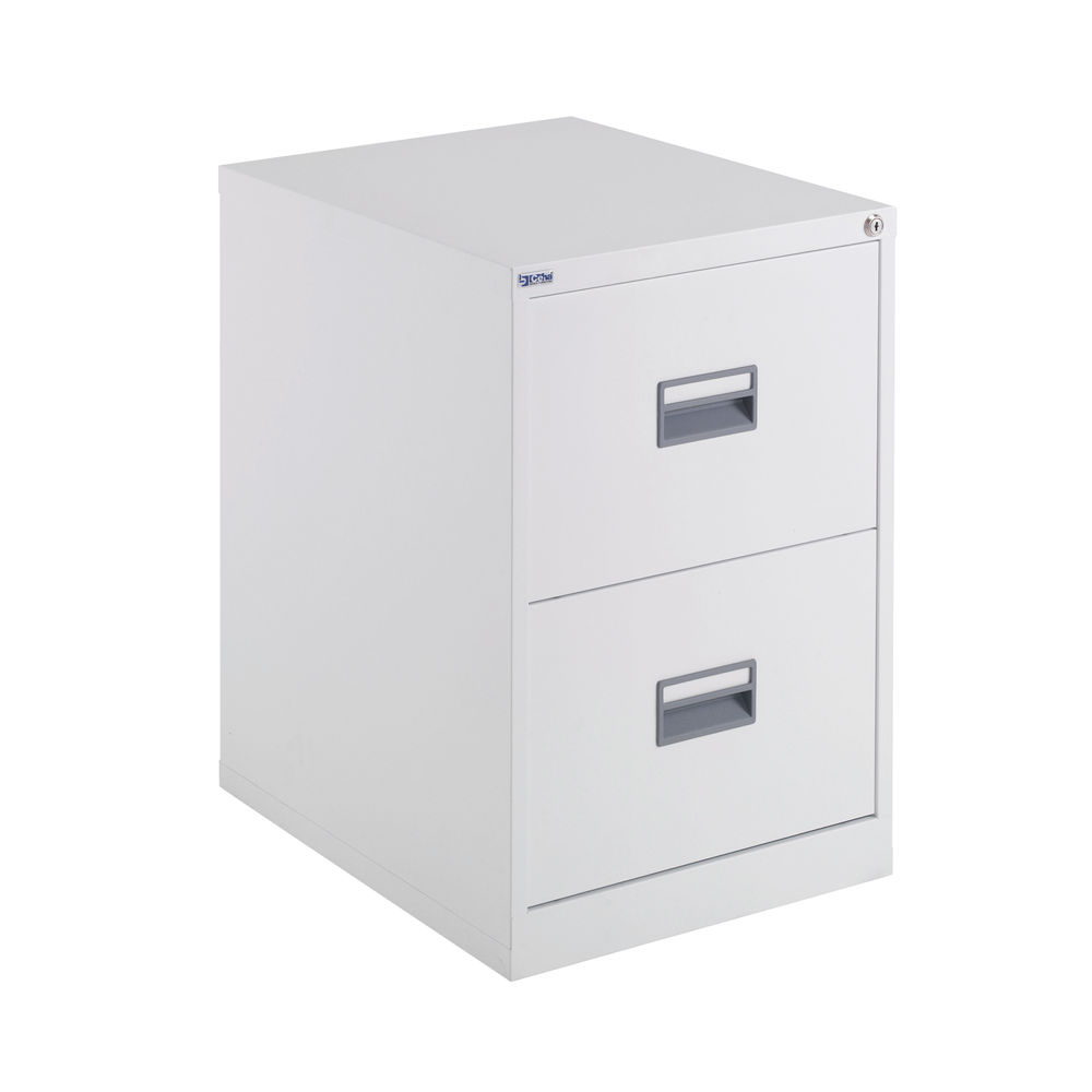 Talos H700mm White 2 Drawer Filing Cabinet