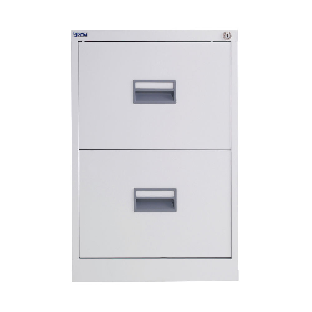 Talos H700mm White 2 Drawer Filing Cabinet