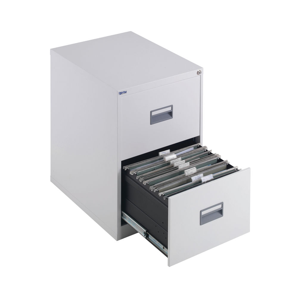 Talos H700mm White 2 Drawer Filing Cabinet