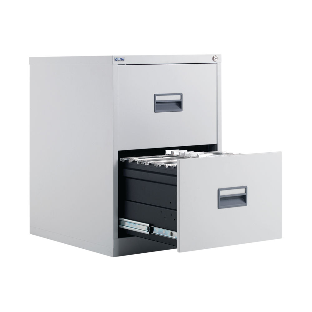 Talos H700mm White 2 Drawer Filing Cabinet