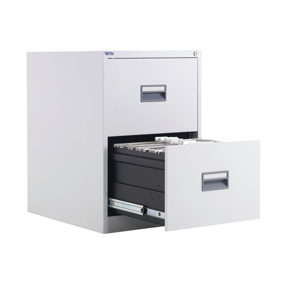 Talos H700mm White 2 Drawer Filing Cabinet