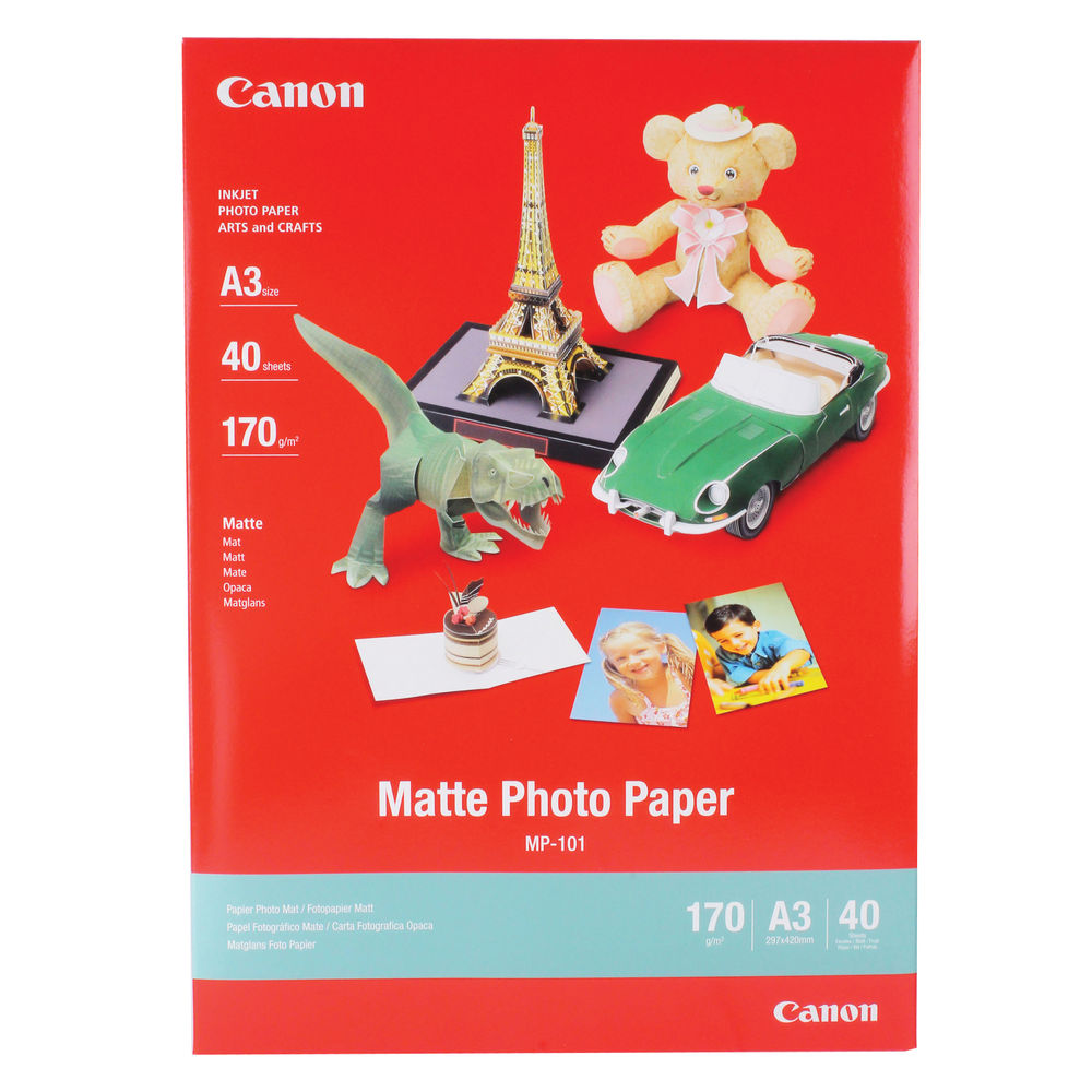 Canon A3 Mp 101 Matte Photo Paper 170gsm Pack Of 40 7981a008 9352