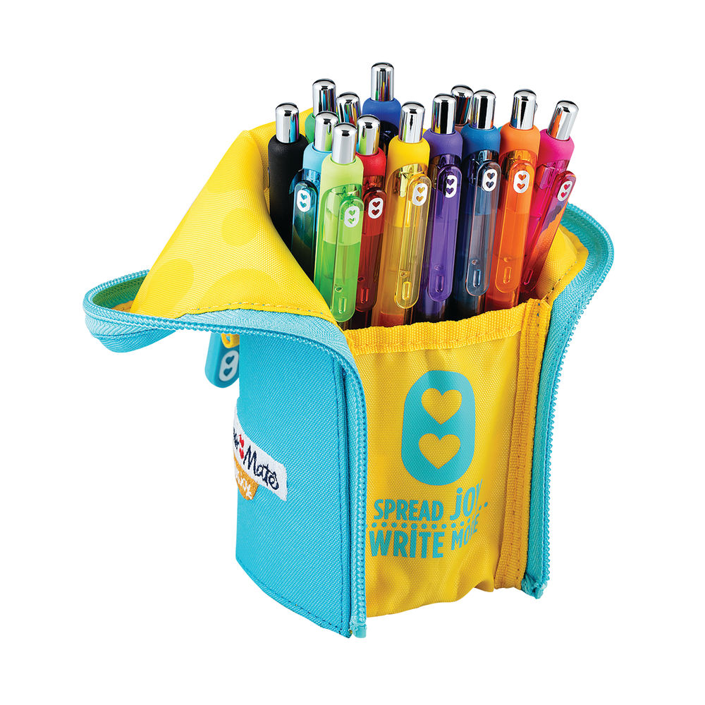 Paper Mate Inkjoy Blue and Yellow Pencil Case