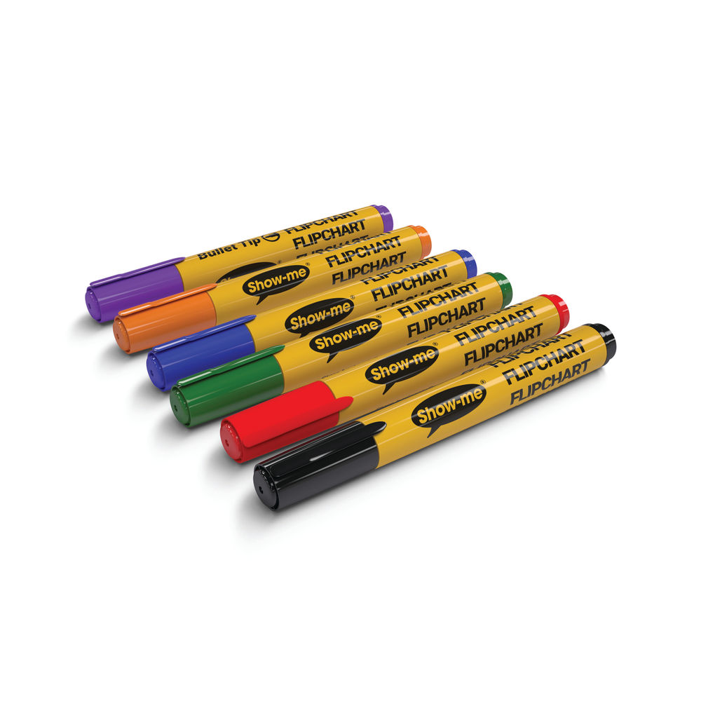 Show-me Flipchart Markers Bullet-Tip Assorted (Pack of 6) FCM6A
