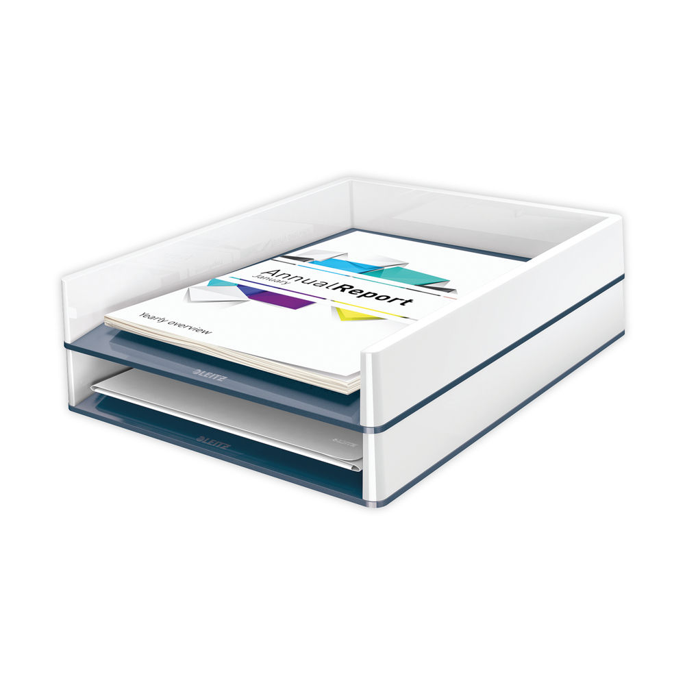 Leitz WOW Letter Tray Dual Colour White/Grey