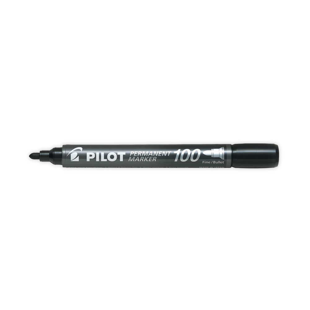 Pilot 100 Black Permanent Marker (Pack of 20)