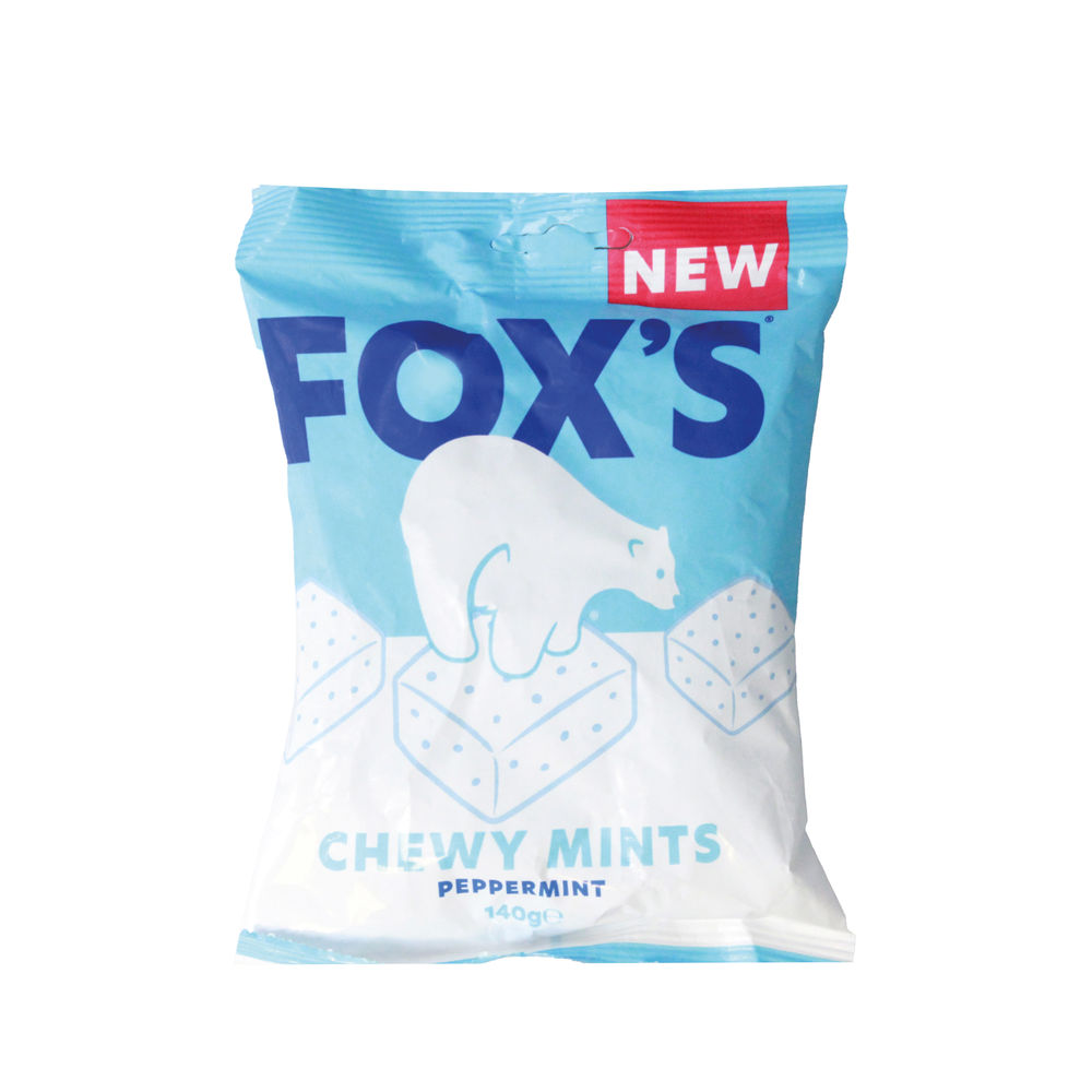 Foxs Chewy Mints Peppermint 140g Bag (Pack of 13) FOFOX025