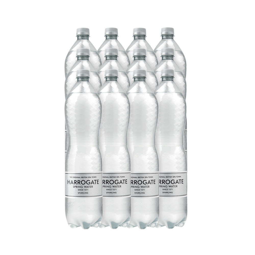 Harrogate Spring Bottled Water Sparkling 1.5L PET Silver Label/Cap (Pack of 12) P150122C