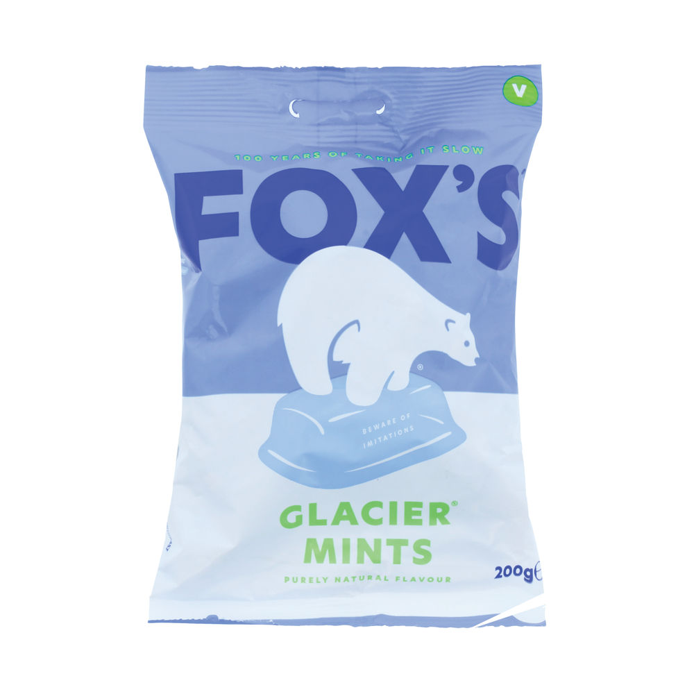 Foxs Glacier Mints Sharing Bag 200g (No artifical colours or flavours) (Pack of 12) 0401004