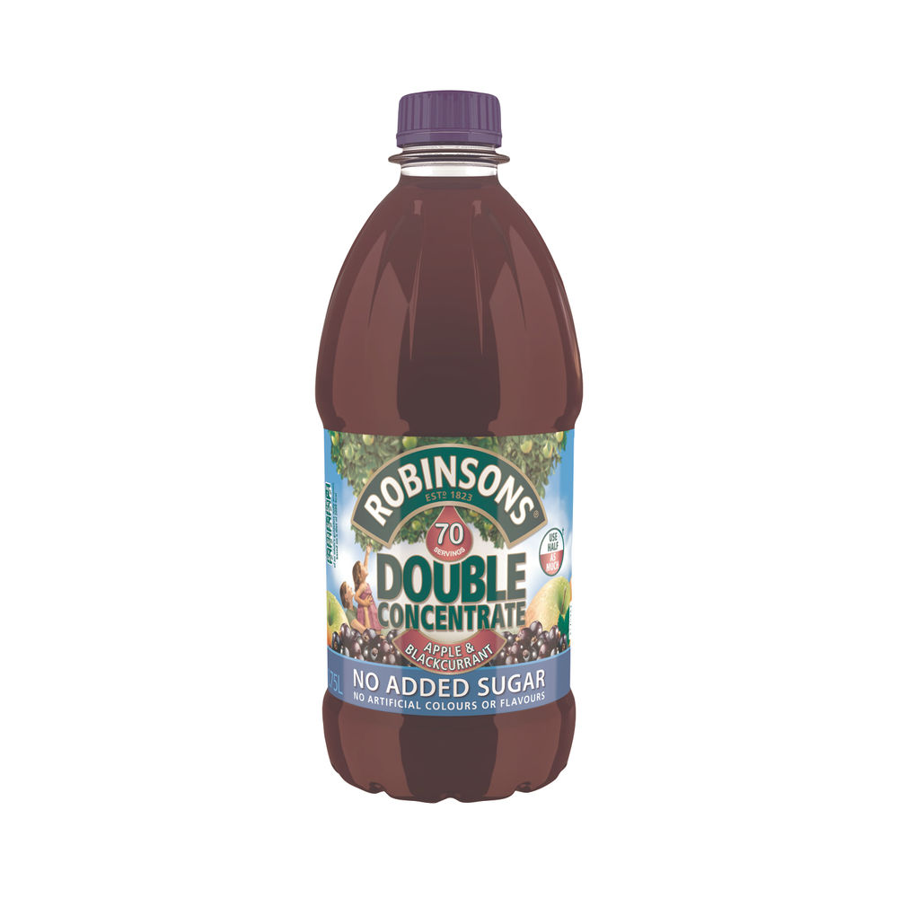 Robinsons 1.75 Litre No Added Sugar Apple and Blackcurrant Squash, Pack of 2 | 4