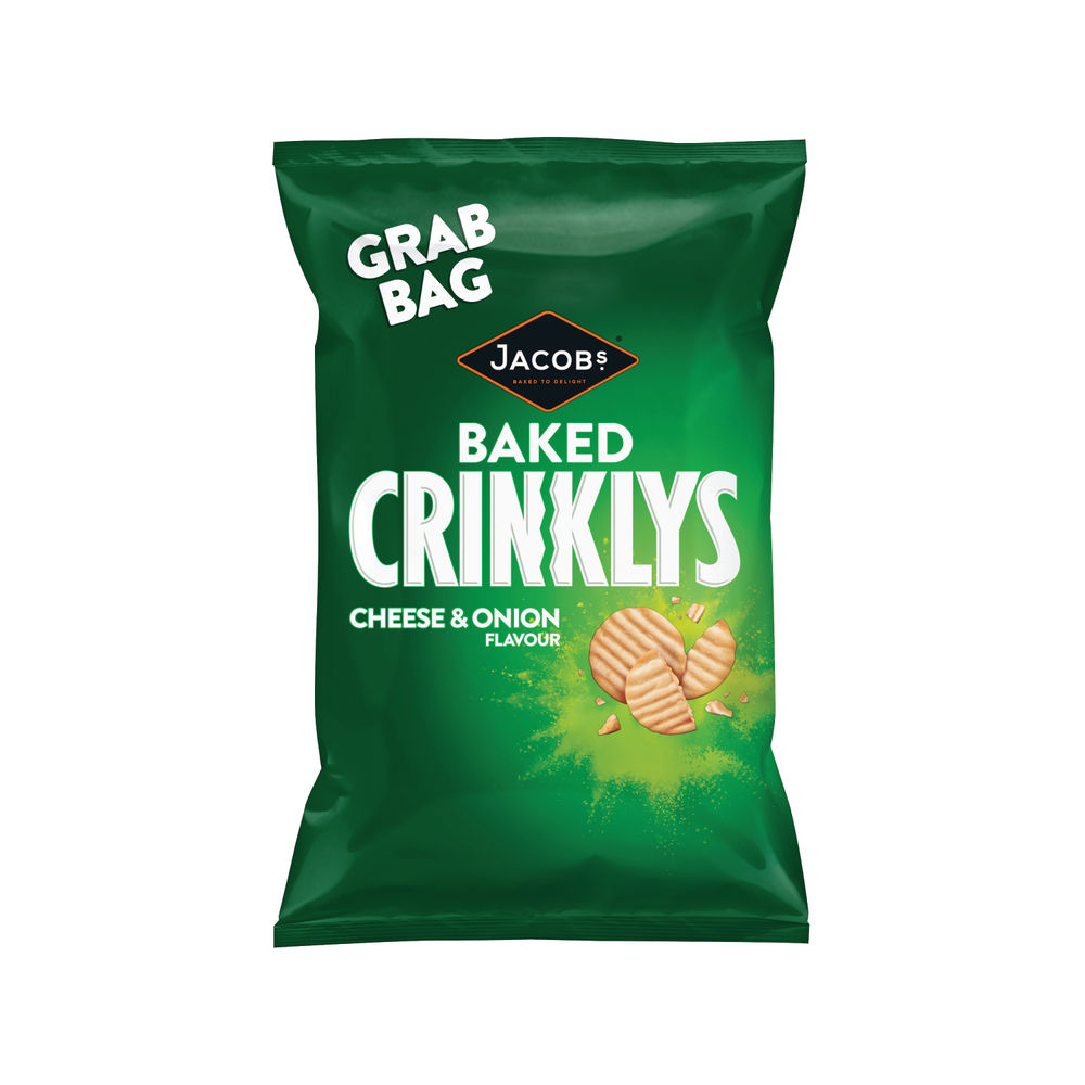 Jacobs Cheese and Onion Baked Crinklys Grab Bags, Pack of 30 | 27812