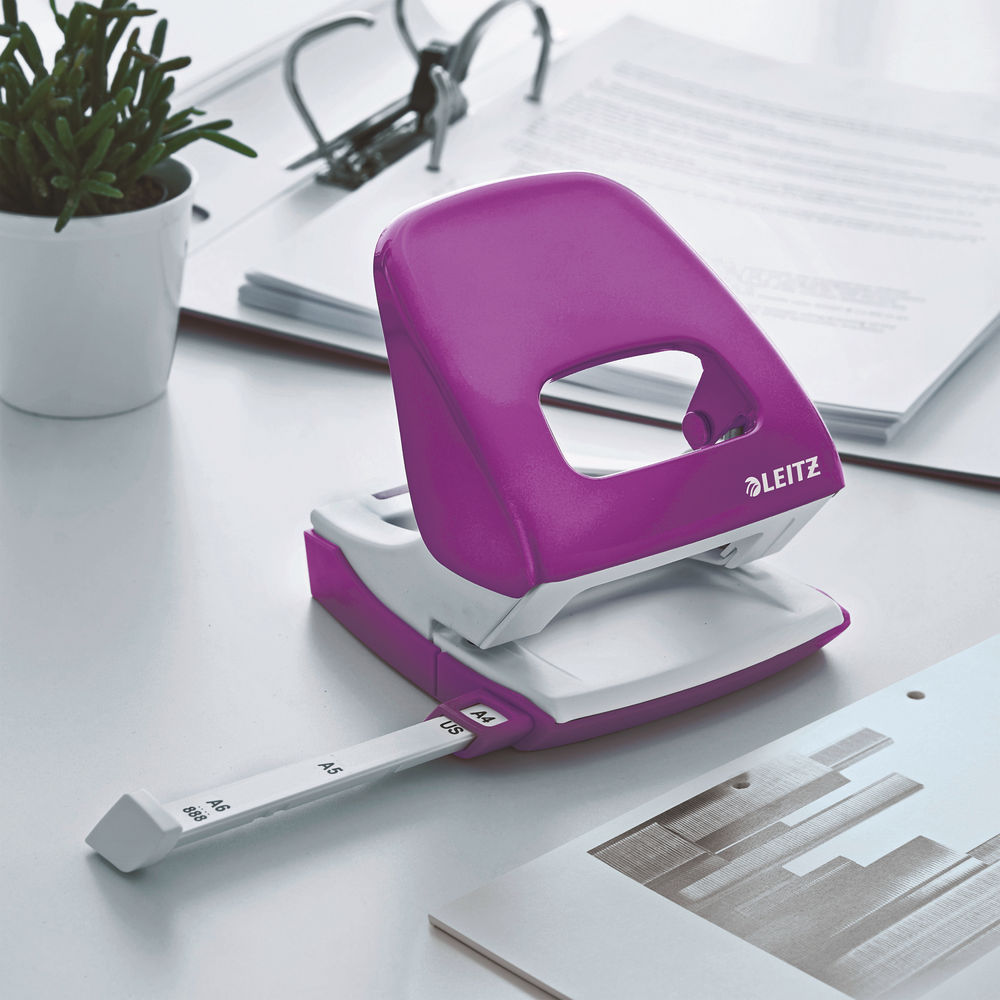 Leitz NeXXt WOW Metal Office Hole Punch 30 sheets Purple