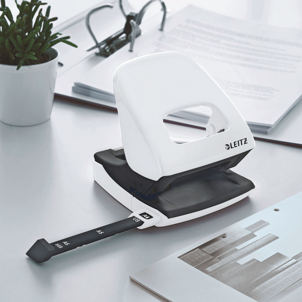 Leitz Pearl White NeXXt WOW Metal Office Hole Punch