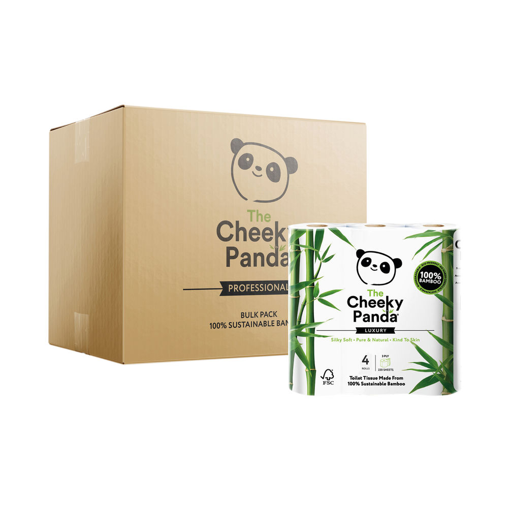 Cheeky Panda Bamboo 3-Ply 4x 200 Sheets Toilet Rolls (Pack of 6) 1102181