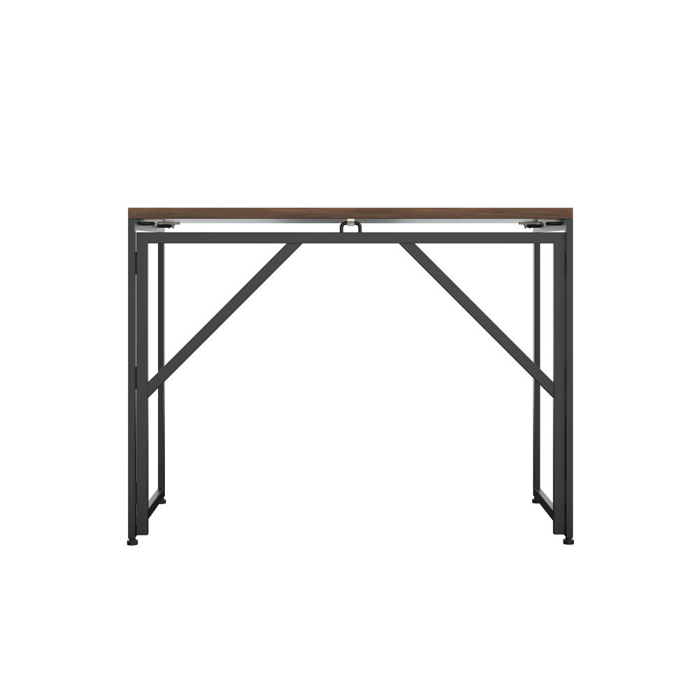 Jemini Folding Desk 1000x500mm Dark Walnut/Black Leg