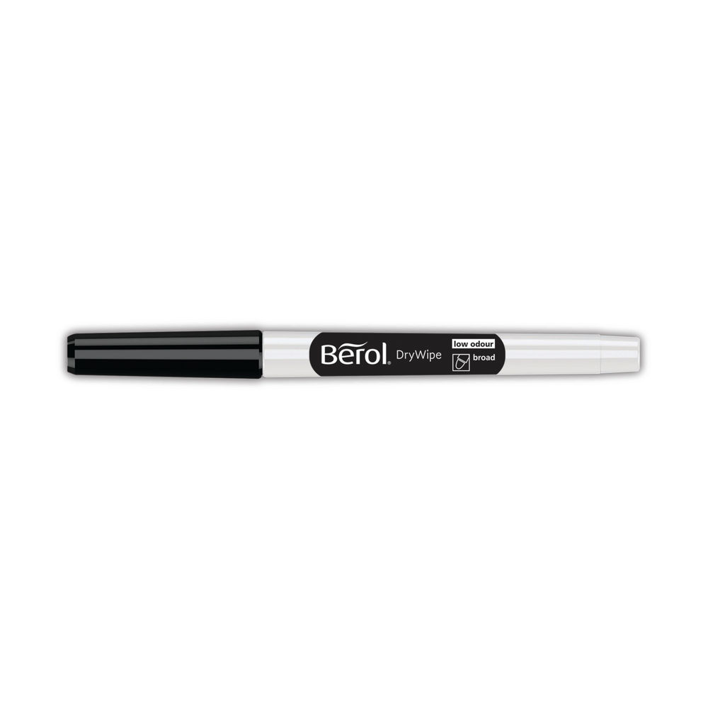 Berol Drywipe Pen Broad Black (Pack of 12)