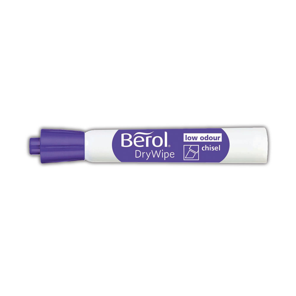 Berol Drywipe Black Chisel Tip Marker (Pack of 48)