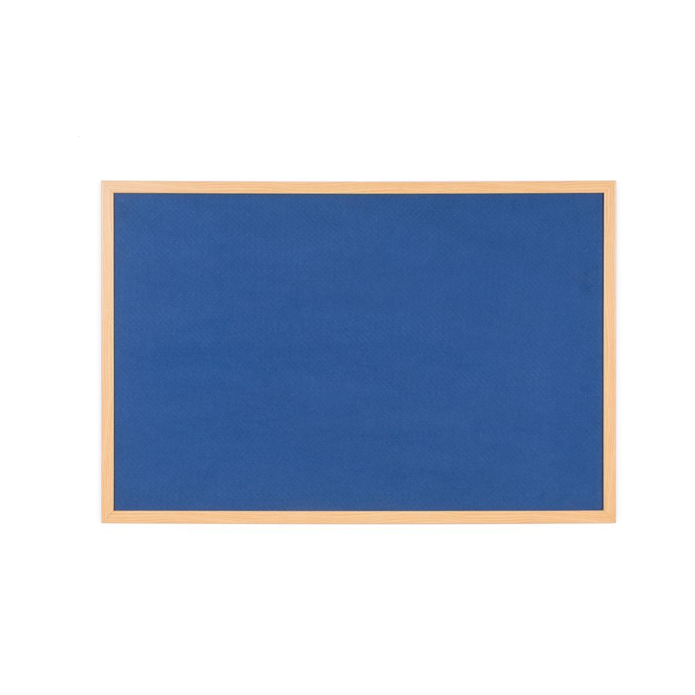 Earth Executive Felt Noticeboard 90x60cm Blue Oak MDF Frame FB0743239