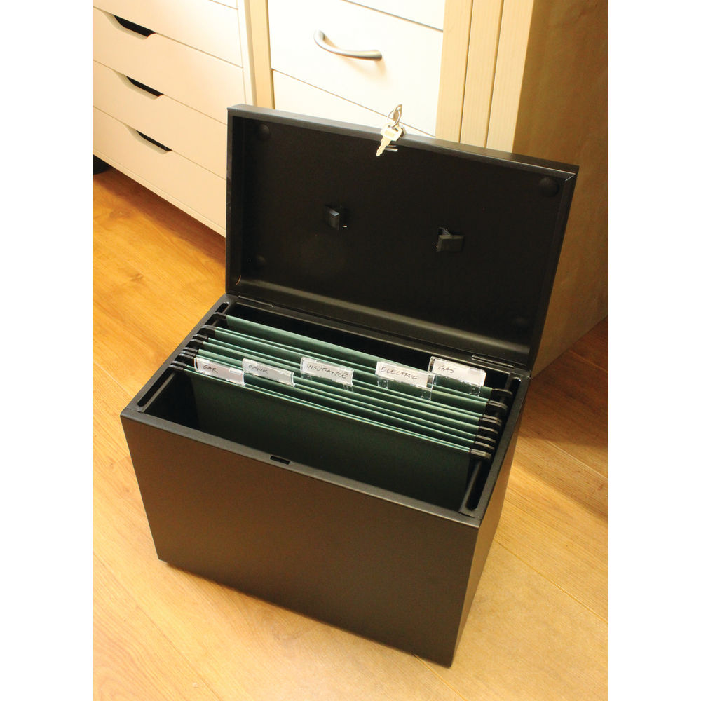 Cathedral Black A4 Lockable Metal Box File