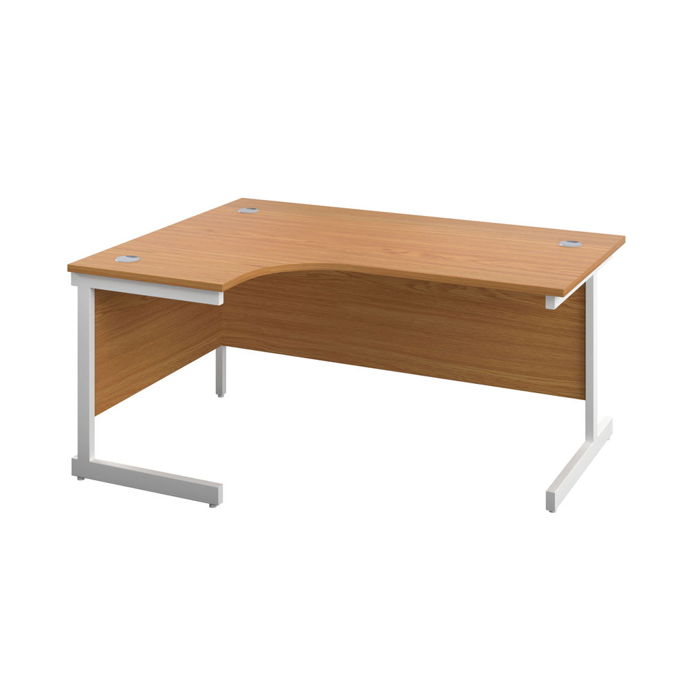 First Radial Left Hand Desk 1600x1200x730mm Nova Oak/White KF803089