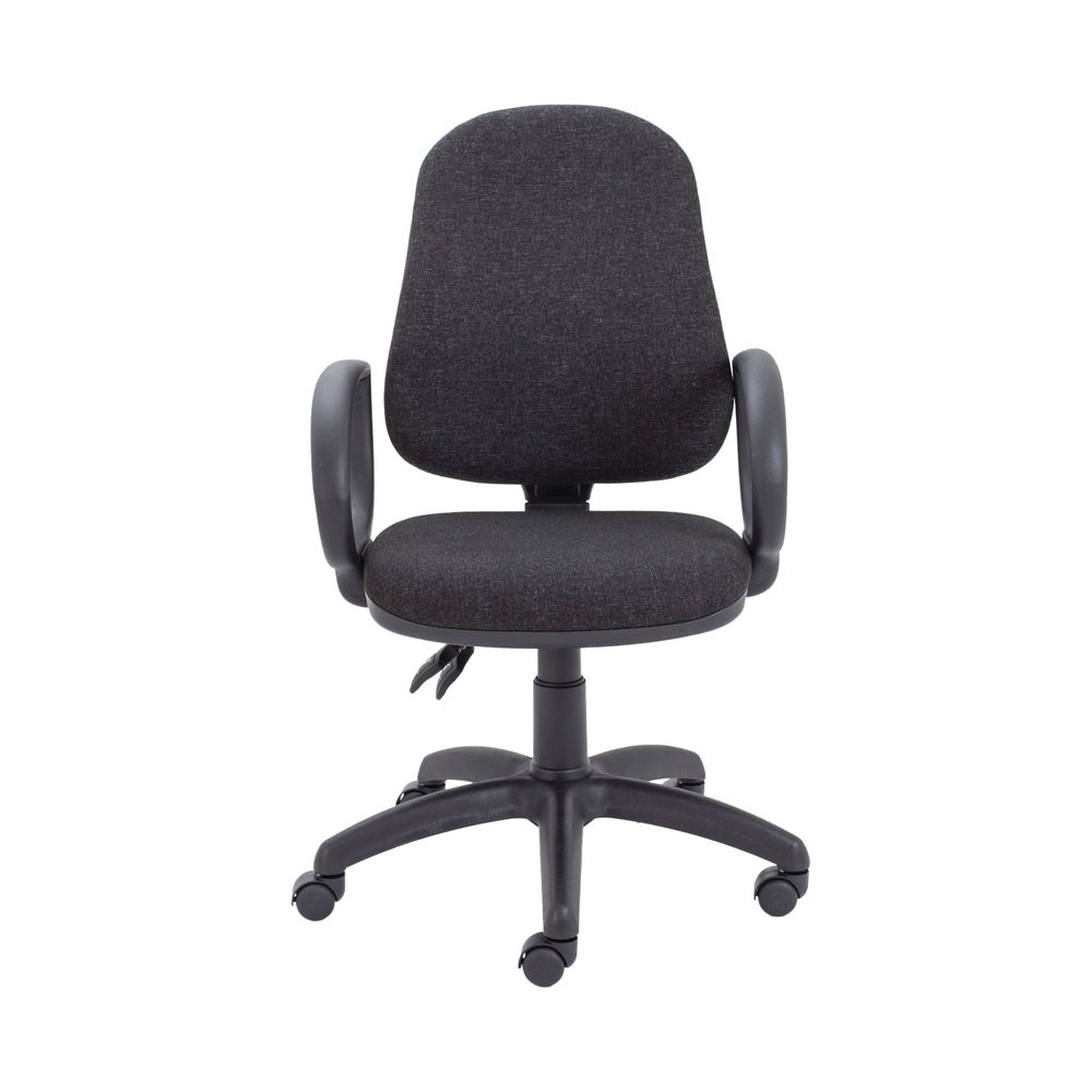 First Charcoal High Back Fixed Arms Operators Office Chair