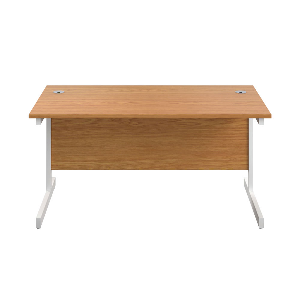 First 1400x800mm Nova Oak/White Single Rectangular Desk