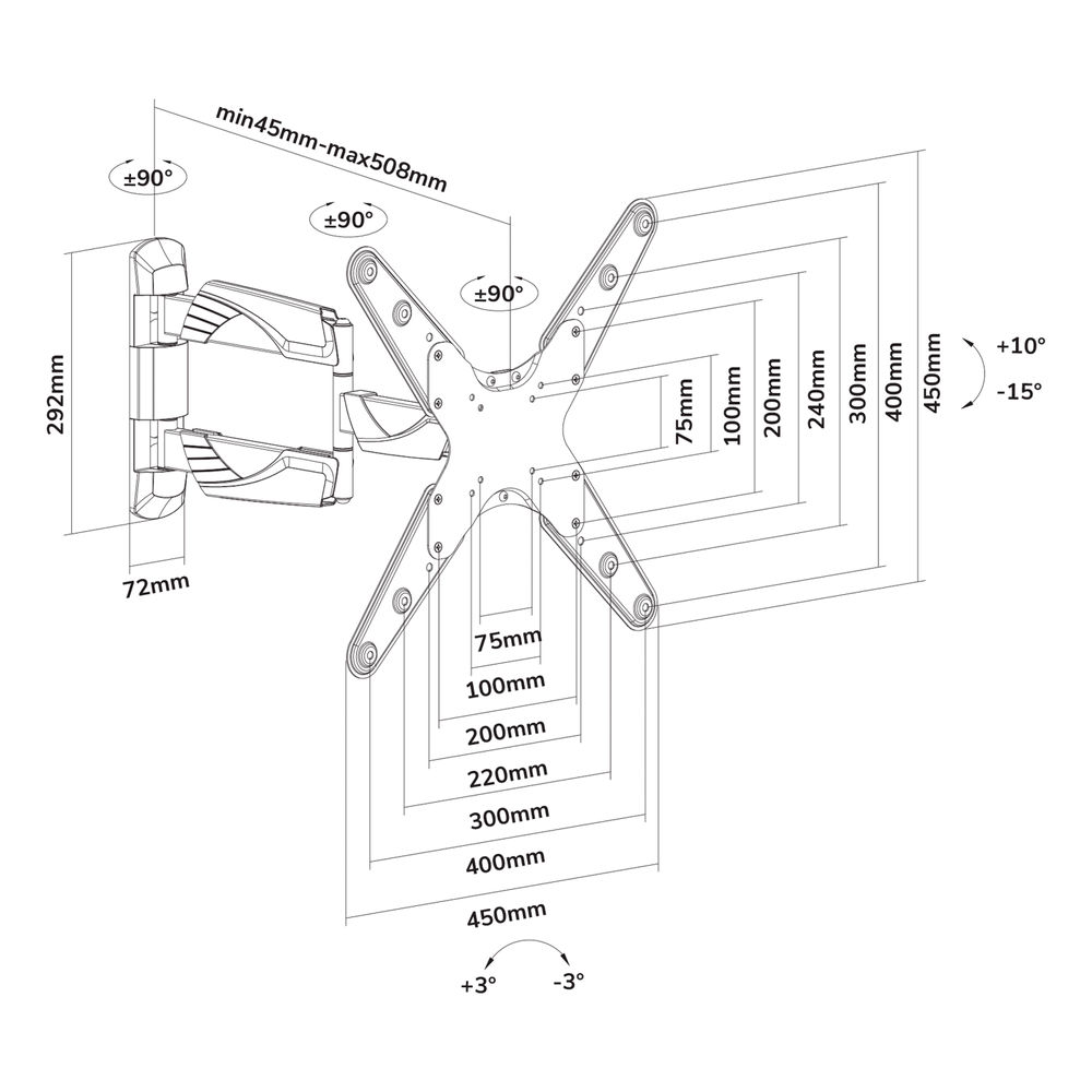 Neomounts Black 10-30 Inch TV Wall Mount