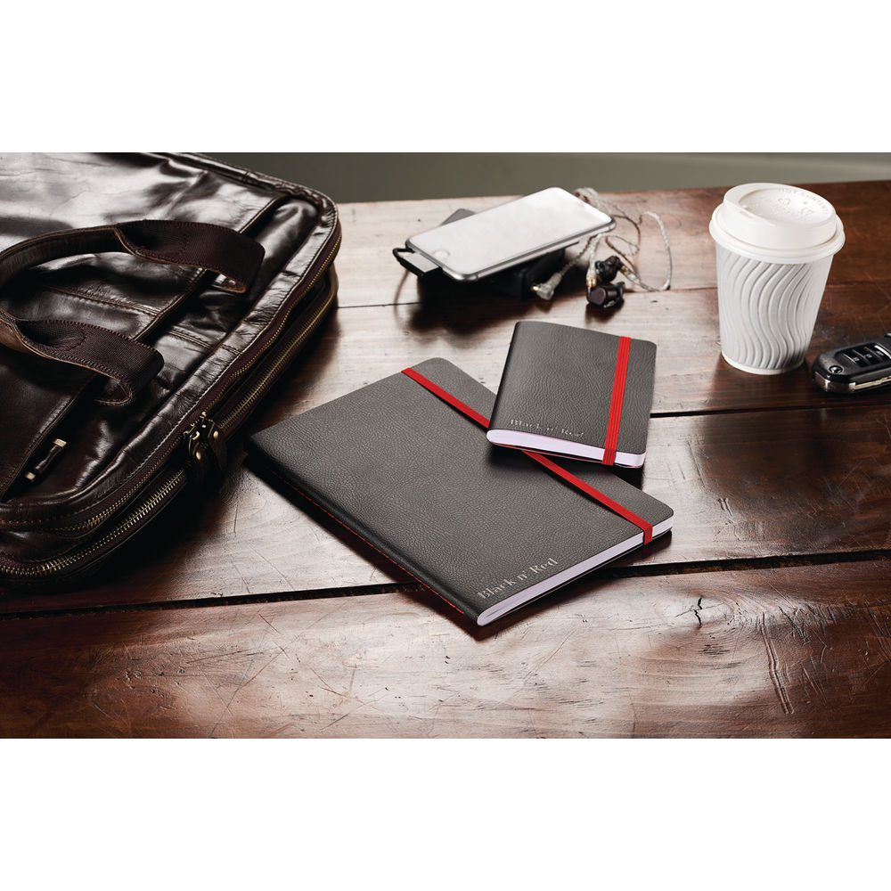 Black n Red Soft Cover Notebook A6 Black