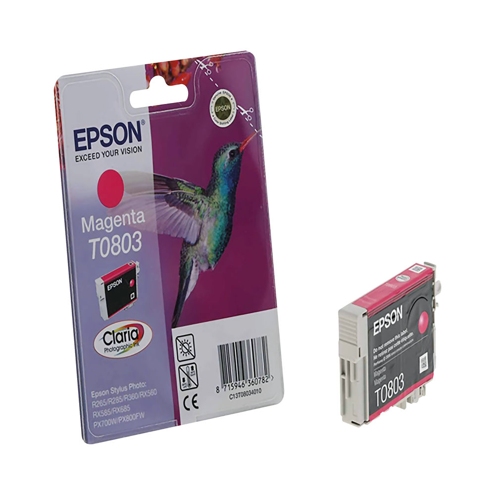 Epson T0803 Magenta Inkjet Cartridge C13T08034011 / T0803