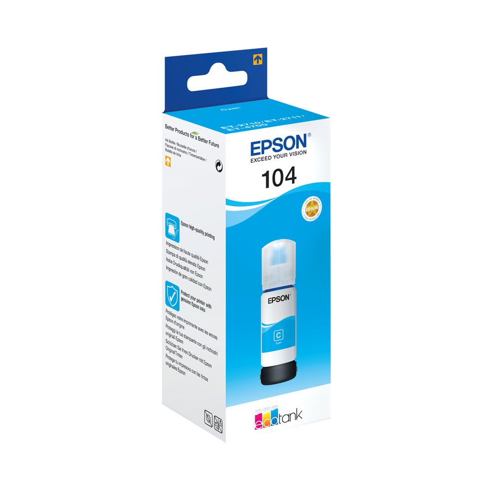 Epson 104 Cyan Ink Bottle - C13T00P240