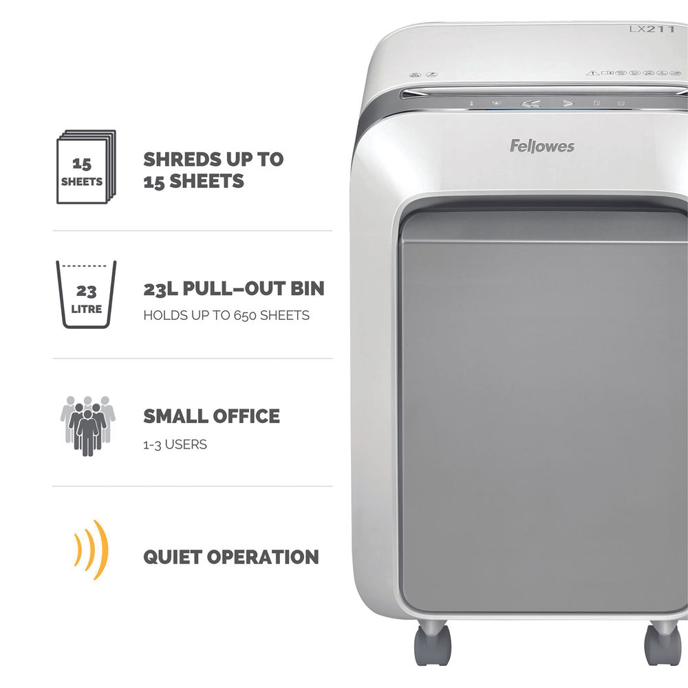 Fellowes Powershred LX211 Micro-Cut Shredder White