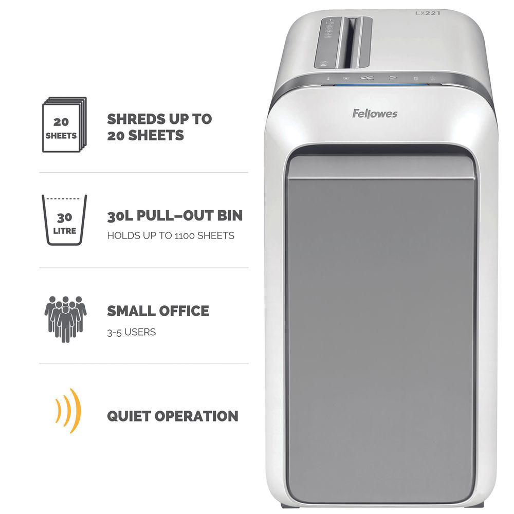 Fellowes Powershred LX221 White Micro-Cut Shredder