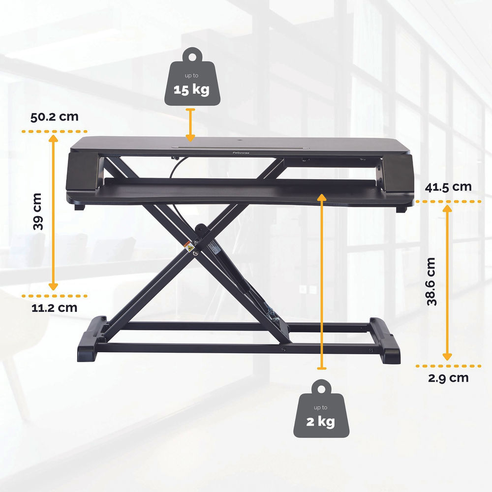 Fellowes Corsivo Black Sit Stand Workstation