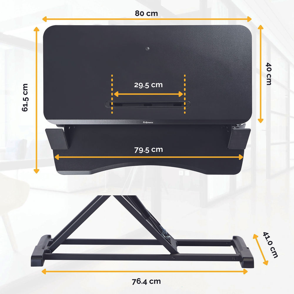 Fellowes Corsivo Black Sit Stand Workstation