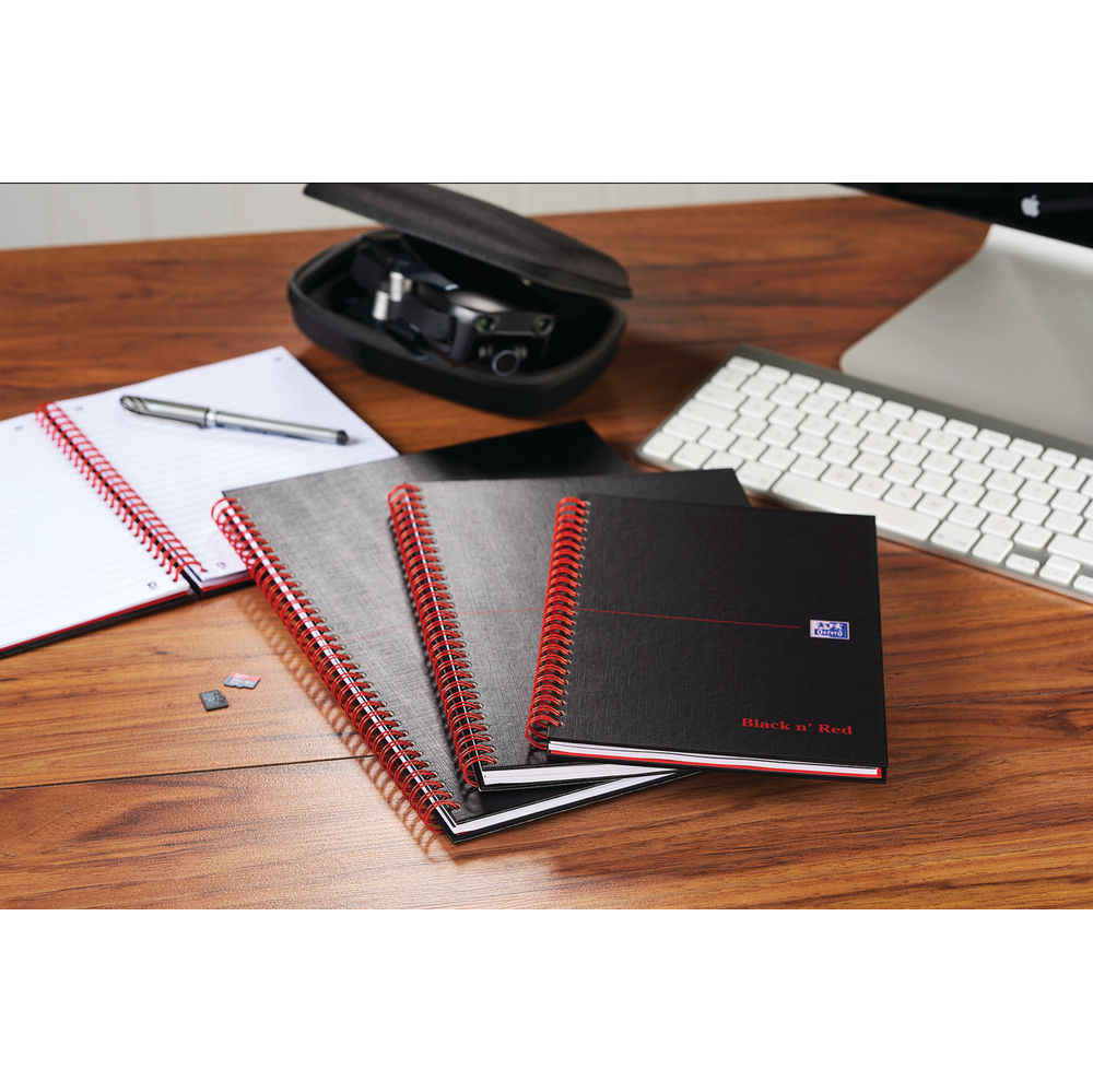 Black n' Red A5 Ruled Wirebound Notebook (Pack of 5)