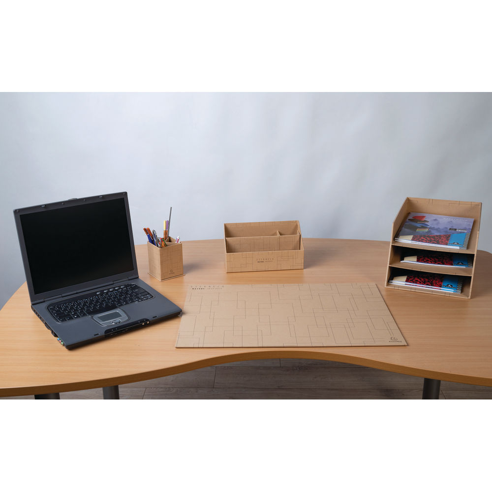 Exacompta Eterneco Brown 3 Section Desktop Organiser (Pack of 4)