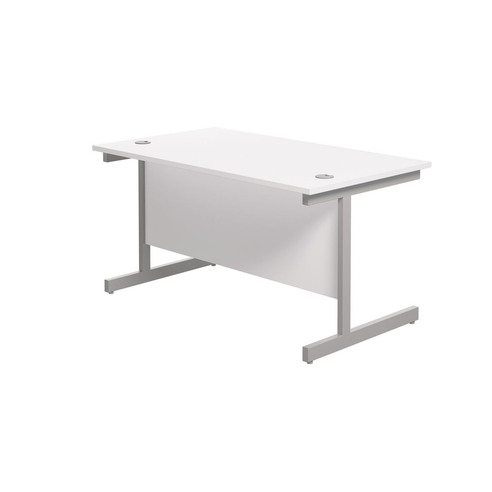 Jemini 1200x800mm White/Silver Single Rectangular Desk