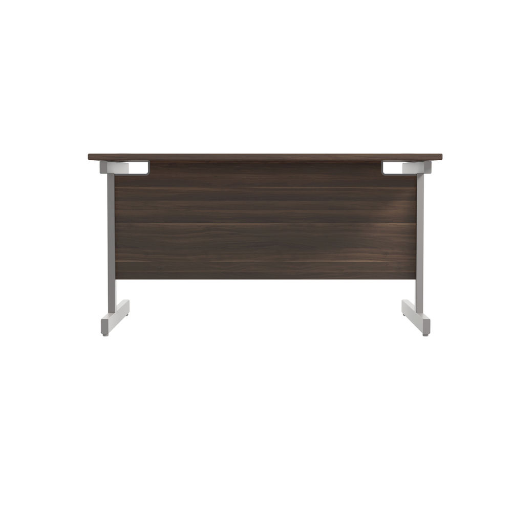 Jemini 1200x800mm Dark Walnut/Silver Single Rectangular Desk