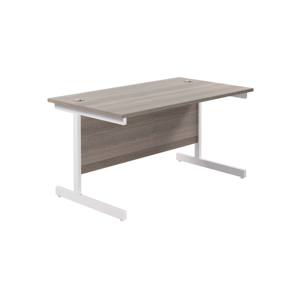 Jemini 1200x800mm Grey Oak/White Single Rectangular Desk