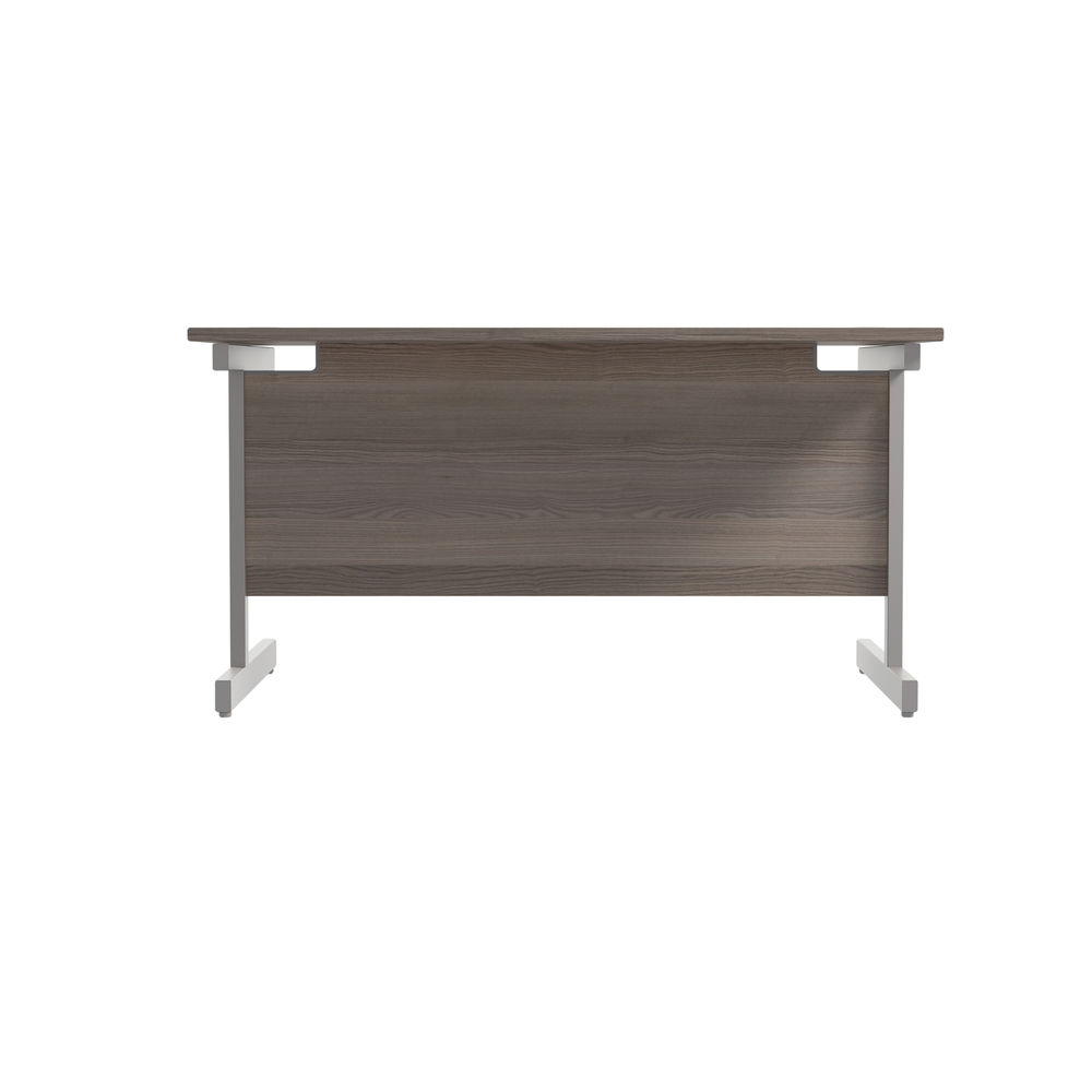 Jemini 1400x800mm Grey Oak/Silver Single Rectangular Desk