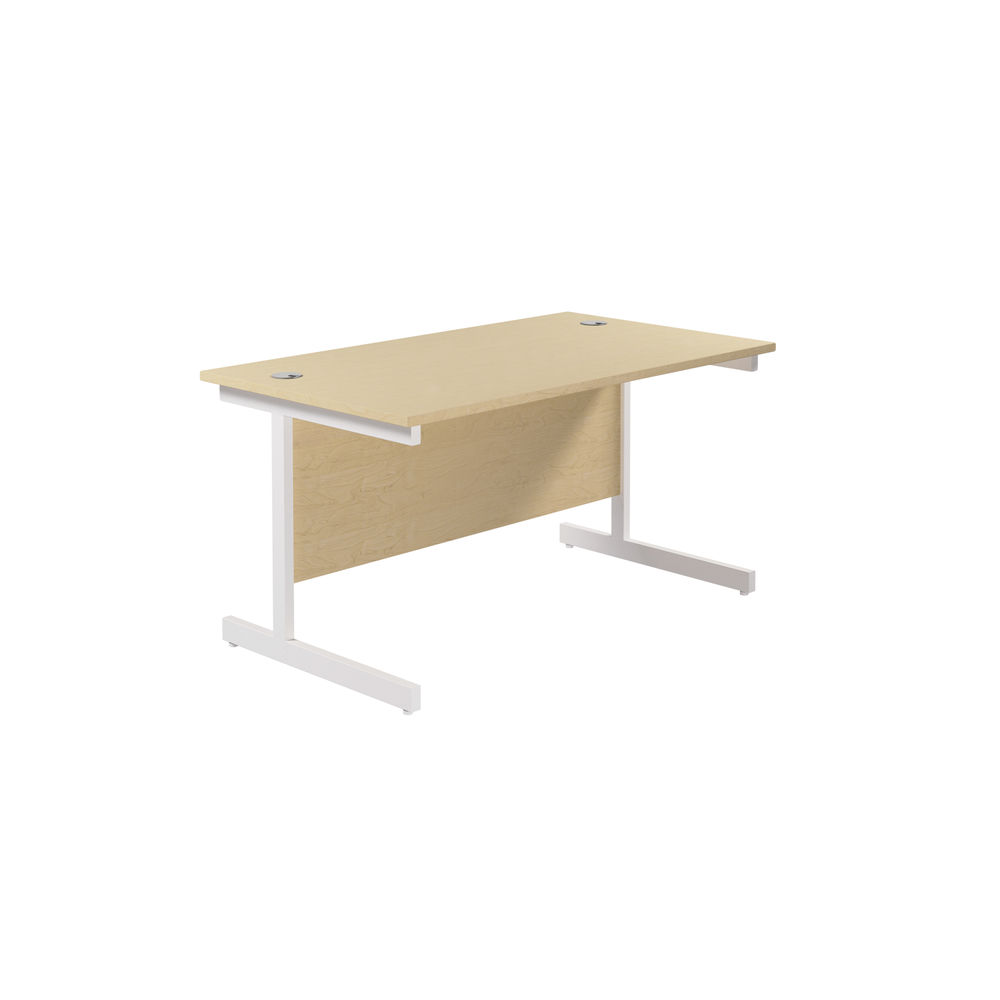 Jemini 1400x800mm Maple/White Single Rectangular Desk