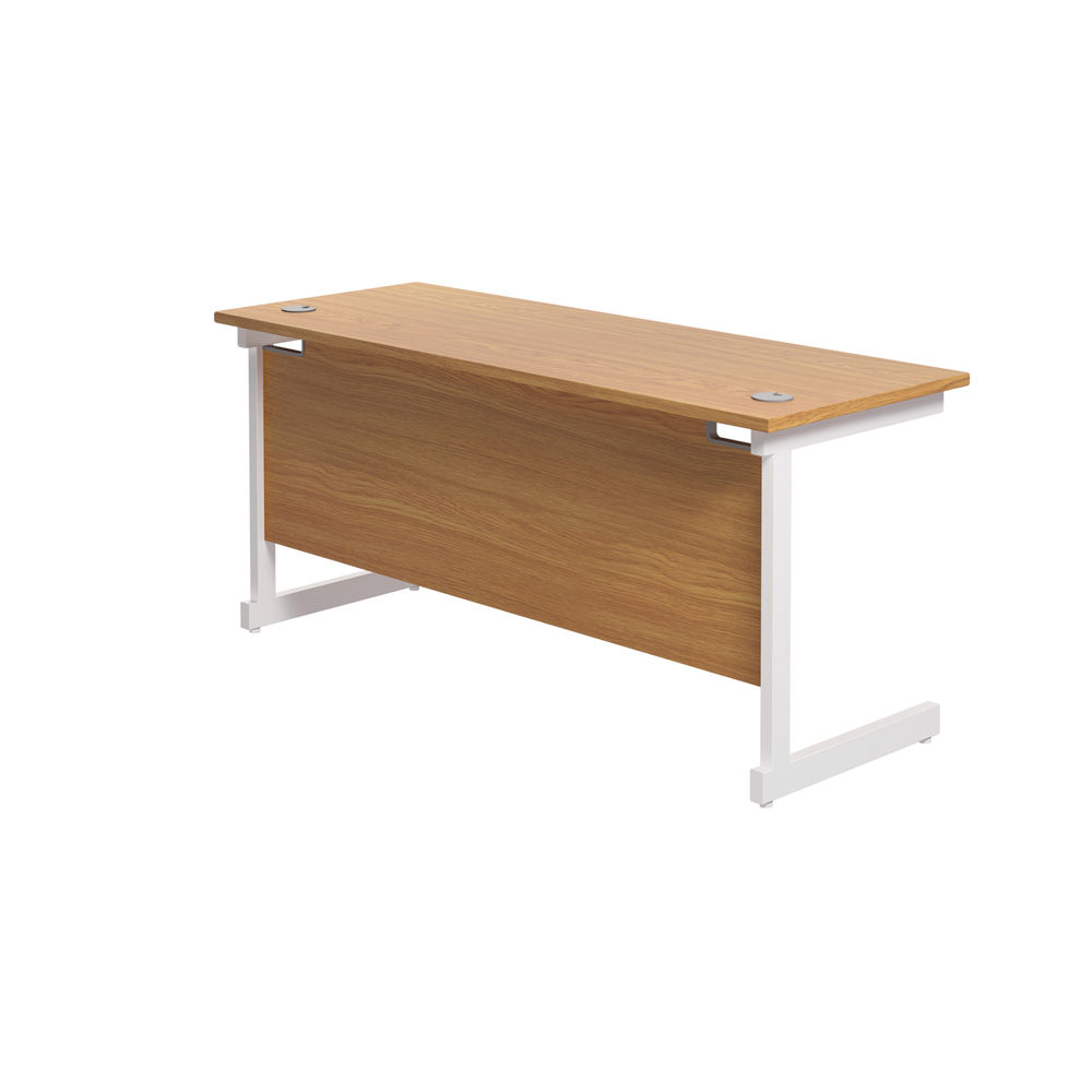 Jemini 1600x600mm Nova Oak/White Single Rectangular Desk