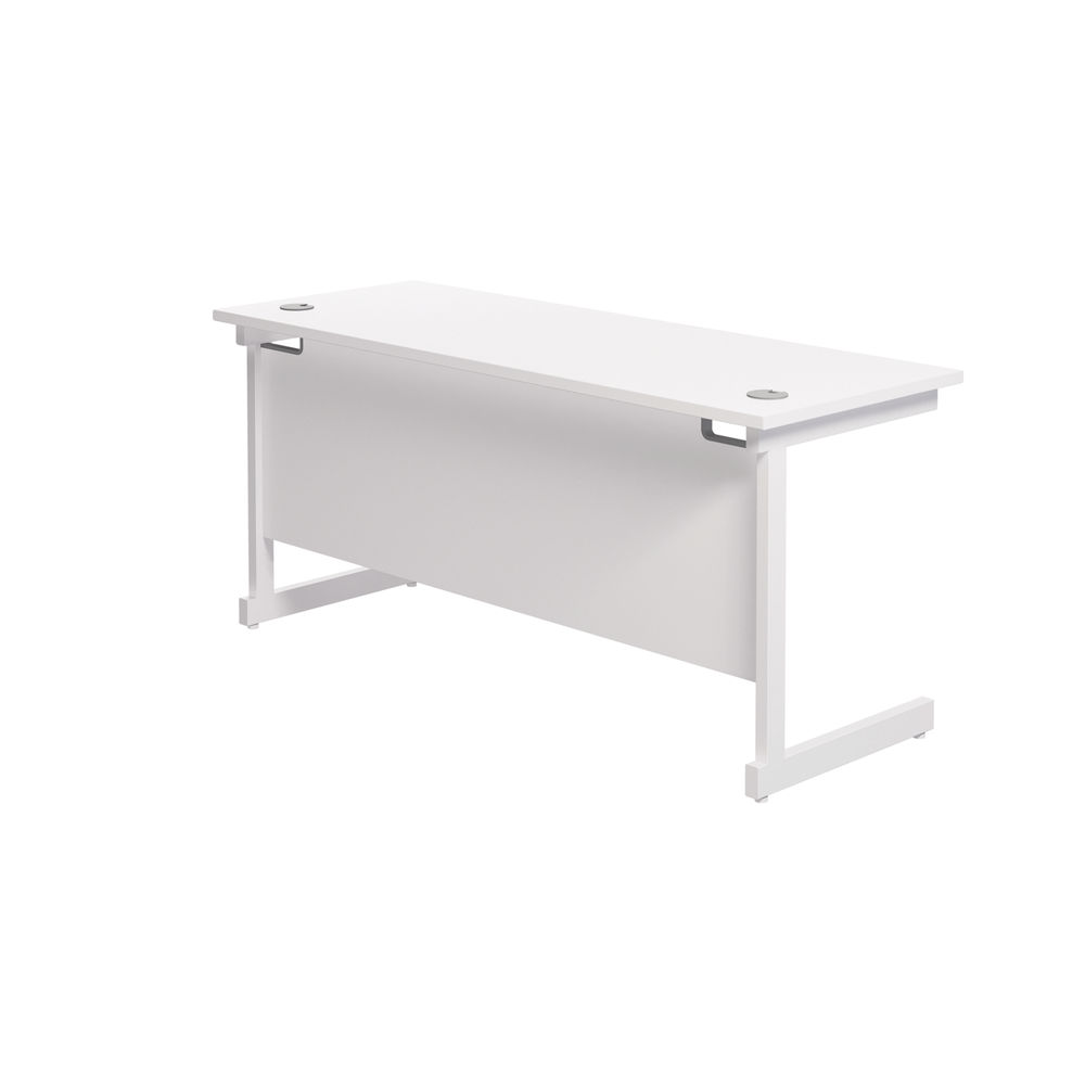 Jemini 1600x600mm White/White Single Rectangular Desk