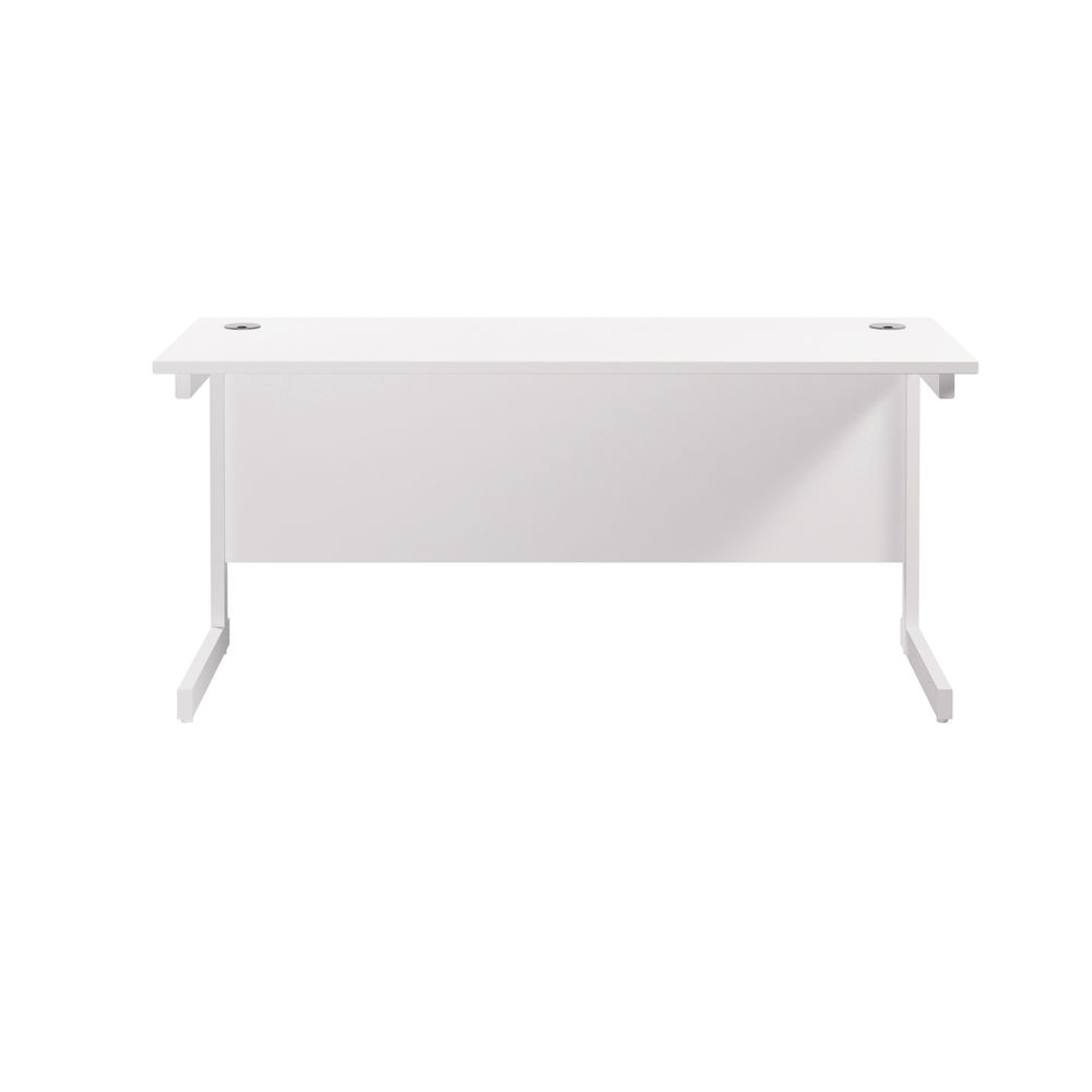 Jemini 1600x600mm White/White Single Rectangular Desk