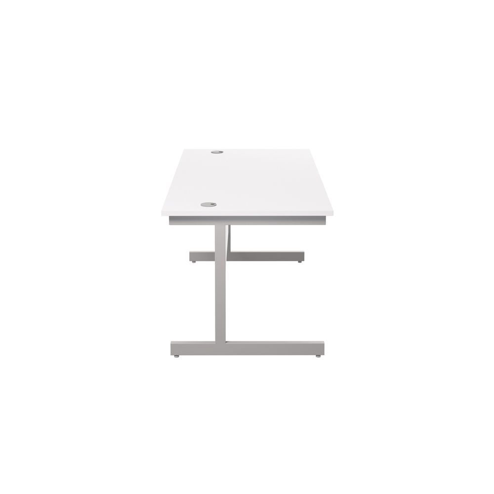 Jemini 1600x800mm White/Silver Single Rectangular Desk